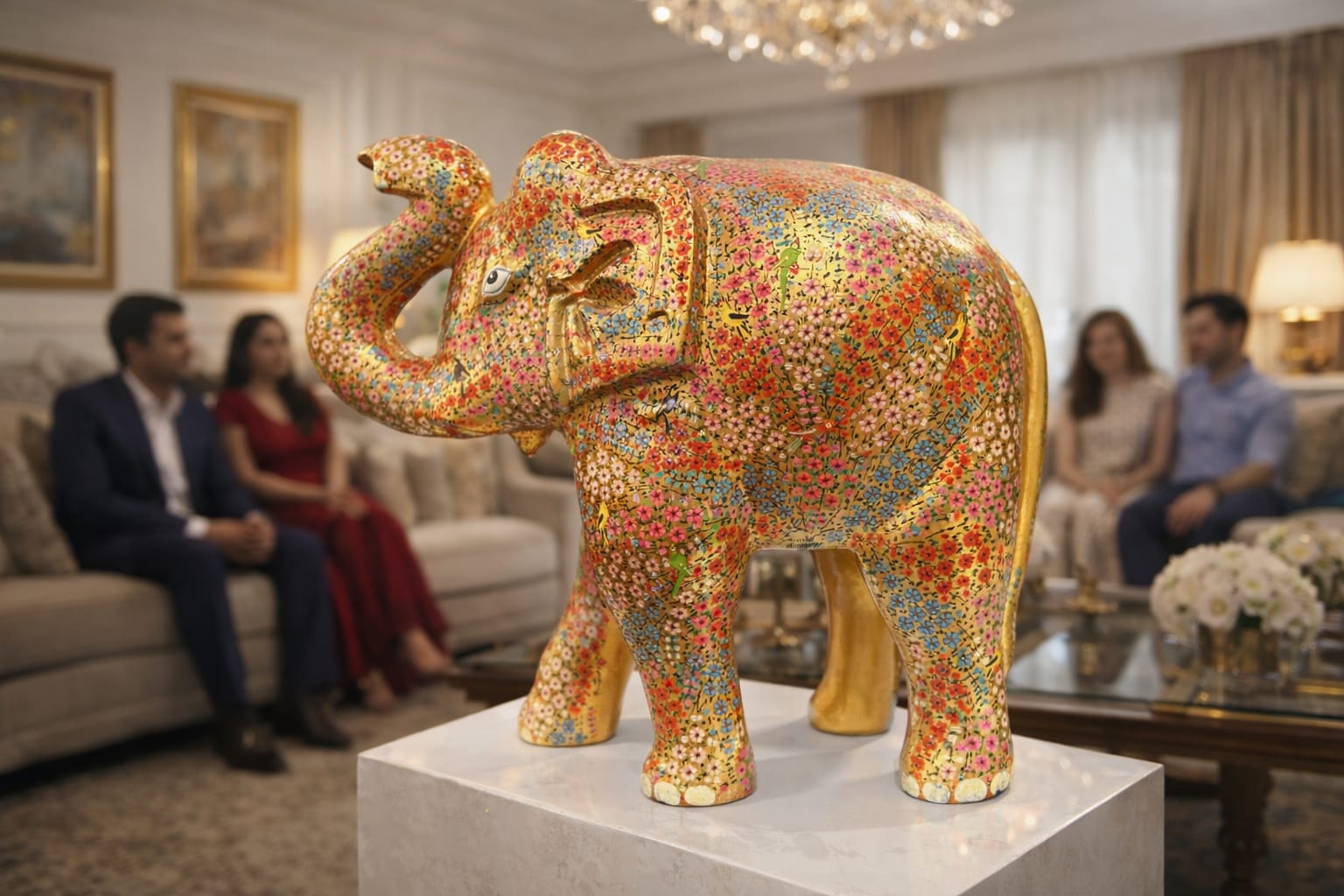 Clearance Sale,Paper mache elephant,14 inch size,handpainted elephant,kashmiri paper mache,handmade,Elephant sculpture,free shipping everywhr